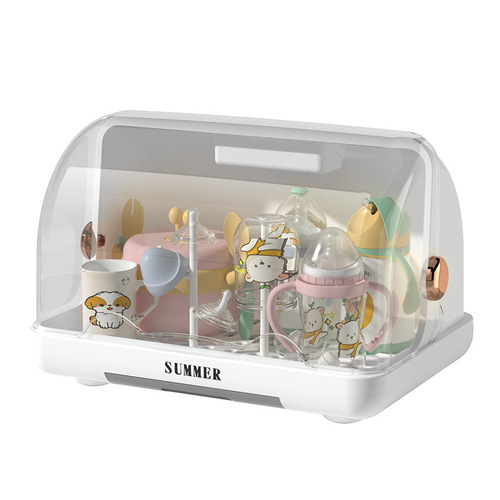 Baby bottle storage rack kitchen with lid dustproof disinfection storage box baby bowl chopsticks tableware draining rack storage box