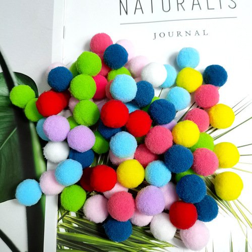 Mixed-color Pom-Pom Craft Kit: Children's Art Supplies—Elastic Pom-Poms for Clothing, Hats, and Accessories