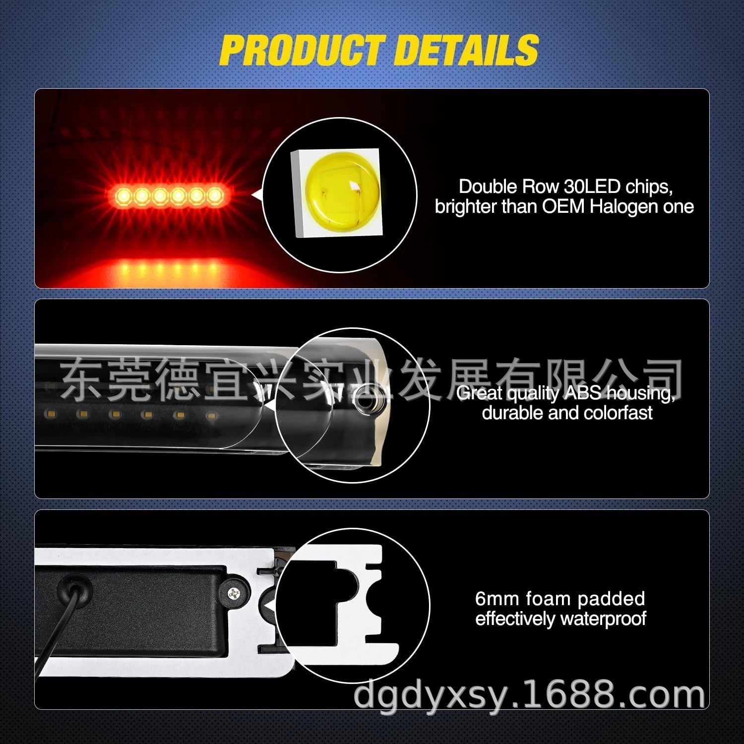 Suitable for 97-04 F150 F250 97-04 High-Mounted Brake Light Red and Black Transparent Shell 3Rd Tail Light