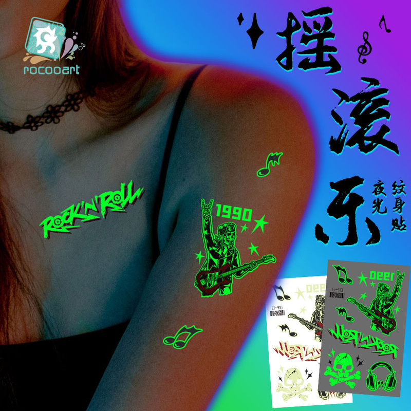 New Music Festival Concert Luminous Waterproof Cross-Border Tattoo Stickers Party Bar Nightclub Rock Tattoo Stickers New Music Festival Concert Luminous Waterproof Cross-Border Tattoo Stickers Party Bar Nightclub Rock Tattoo Stickers