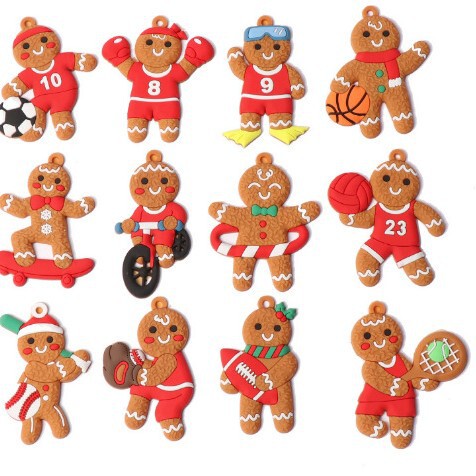 ジンジャーブレッドマンペンダント12個入りPVCクリスマスツリーデコレーションクッキーマン卸売クリスマス家具キッチンパーティー用品|undefined