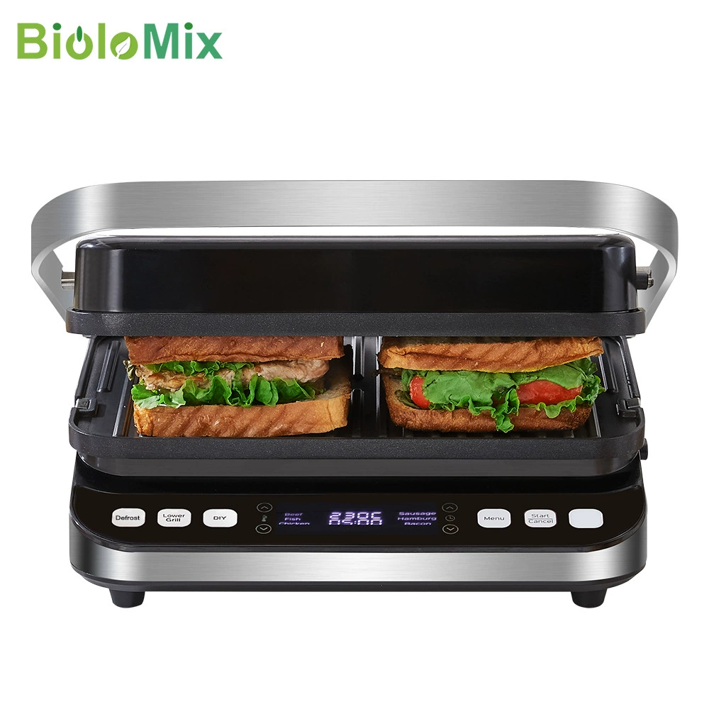 Контактный гриль (BioloMix) 2000Вт, двойные панели, варианты WAFFLE и гриль