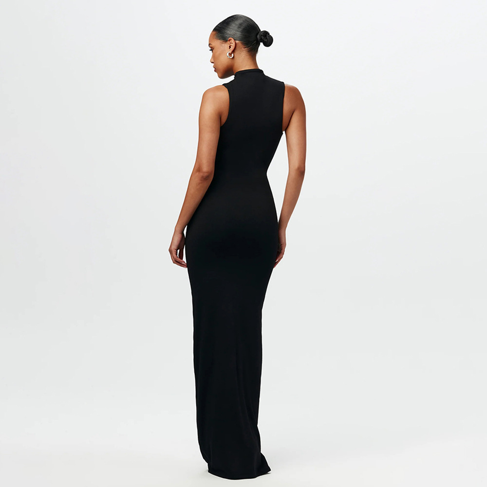 2024 verano nuevo estilo europeo y americano ropa de mujer transfronteriza moda de color sólido cuello redondo sin mangas correa delgada vestido de cadera para mujeres image 5
