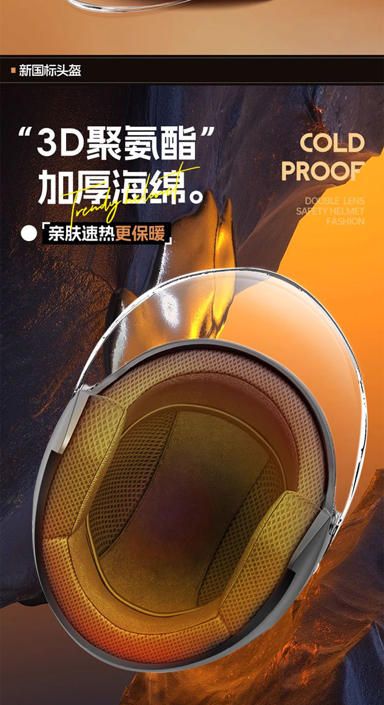 New National Standard A-Class Double Lens 3C Certified Electric Motorcycle Helmet