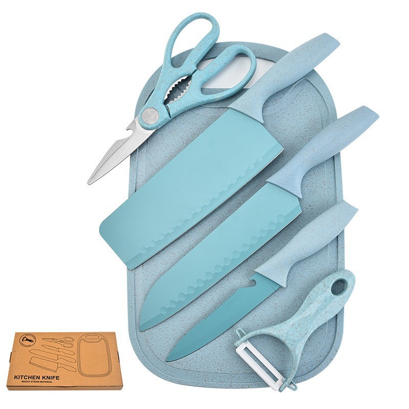 Fábrica al por mayor cuchillo de paja con cuchillo de mesa de cocina cuchillo de cocina caja