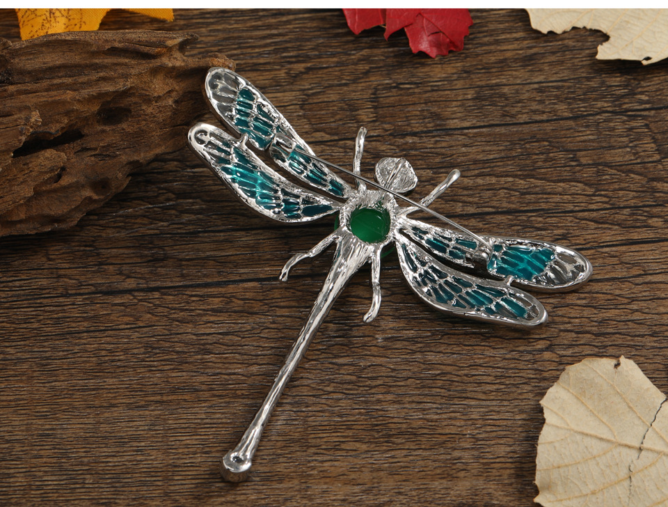 Elegant Retro Dragonfly Alloy Epoxy Plating Inlay Resin Rhinestones Unisex Brooches display picture 10