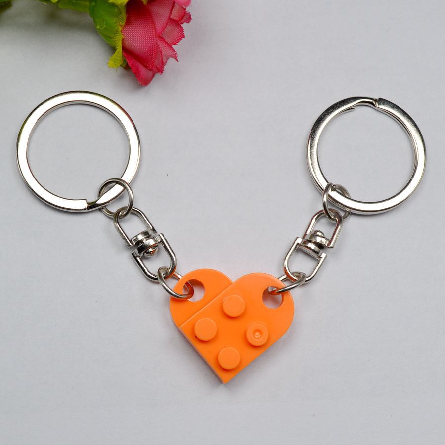 8589 amor bloques de construcción llavero Amazon Venta caliente transfronteriza Cadena de Suministro creativo DIY joyería hecha a mano