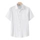 Summer Middle-aged and Elderly Men's Linen Shirt Dad's Short-sleeved Cotton and Linen Shirt Chinese Style plus size Half-sleeved Cardigan