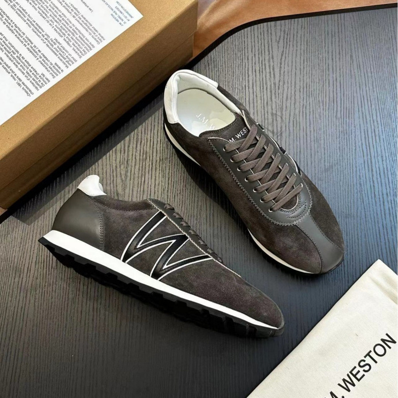 2024秋冬新款高端男士W家男士真皮磨砂男士运动休闲鞋真皮潮男鞋