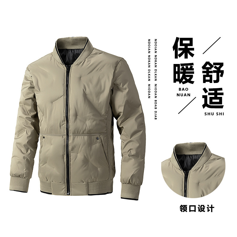 秋冬季棉服男士加厚休闲棒球服保暖棉衣外套男2024年格子宽松型|undefined