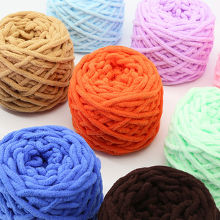 Single-strand two-two ice thread wool ball hand-woven DIY coarse wool stick needle hook knitted scarf hook slippers thread
