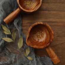 老式木水瓢工具用品传统日式米勺创意带手柄大木厨房木制餐具