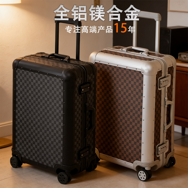 High-End All-Aluminum Magnesium Alloy Trolley Suitcase for Women 20inch Boarding 24 Suitcase for Men with Universal Wheels Gift New Style