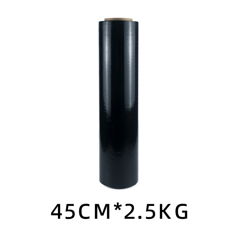 Película elástica negra de PE de 50 cm, película de embalaje para mudanzas, película autoadhesiva, película de envoltura, película de plástico negra, película de embalaje