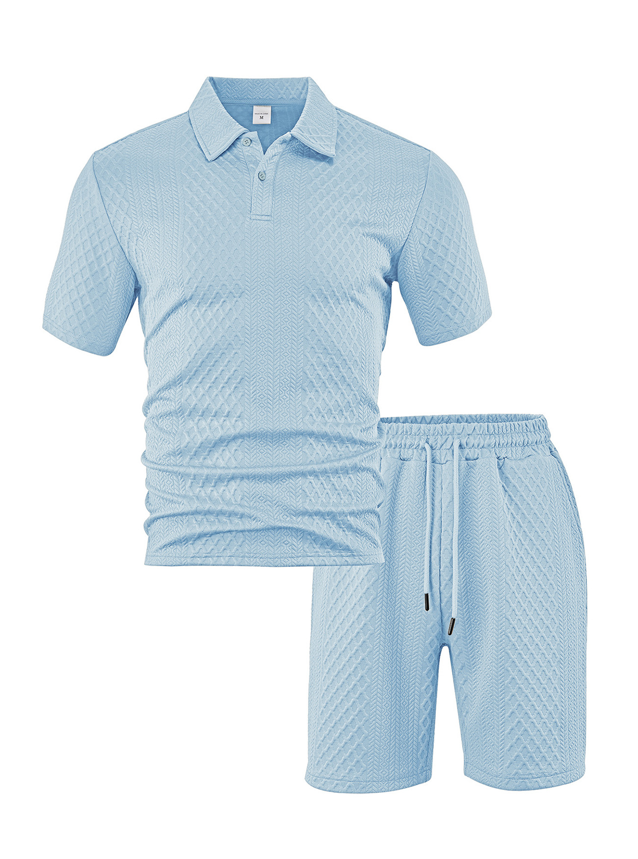 Ropa de hombre transfronteriza de verano de tamaño grande jacquard de hombre deportivo casual con solapa delgada polo camisa de manga corta