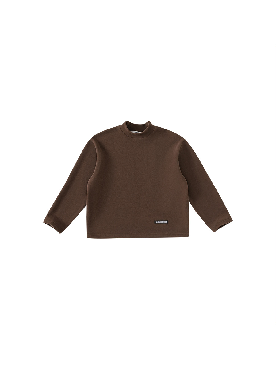 Ropa de invierno para niños, camiseta de fondo de cuello medio alto para niñas, camiseta caliente para niños, camiseta de etiqueta, camiseta interior