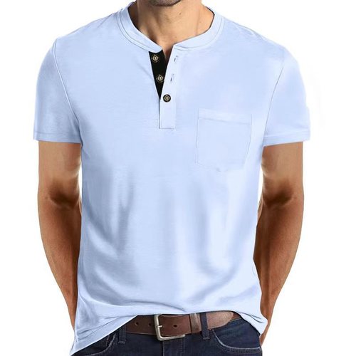 Bestselling Summer European and American 11 Colors Men's Short Sleeve Button Pocket Plus Size Polo Shirt
