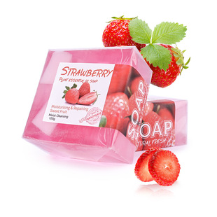 Cross-border strawberry soap 100g essential oil soap handmade soap moisturizing soap wholesale fruit soap coconut milk mango soap