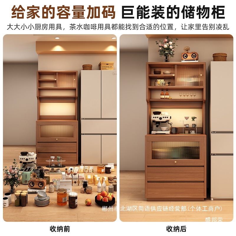 Fábrica directa de madera sólida gabinete de comedor 2026 nuevo gabinete de café doméstico de la sala de estar tronco de madera viento gabinete de té esquina