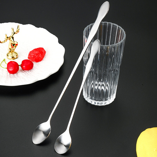 Stainless steel gourd handle spoon long handle coffee stirring spoon tip ice spoon cocktail seasoning spoon deep jar spoon laser logo