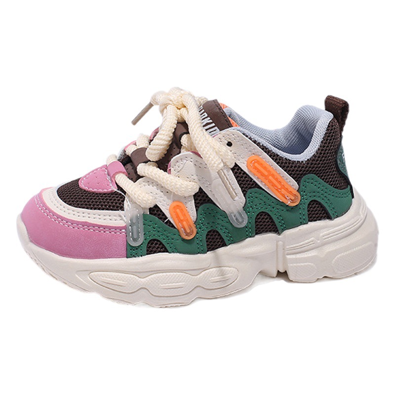 Zapatos deportivos para niños 2025 otoño nuevos zapatos transpirables para niños, zapatos para papá, zapatos para correr para niñas medianas y grandes, venta al por mayor, estilo popular