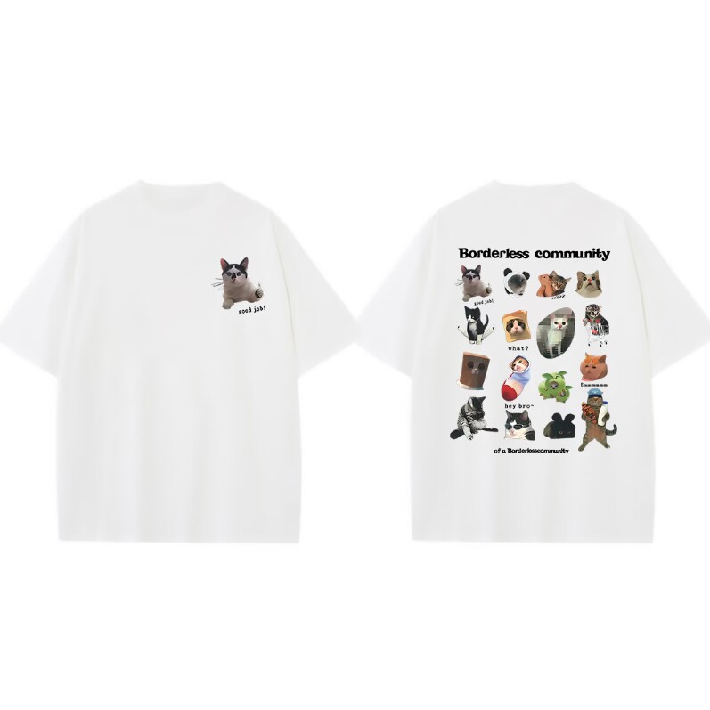 Verano Y2K tops de mujer casual retro de manga corta niña suelta cuello redondo camiseta negra Pedido mínimo de una pieza