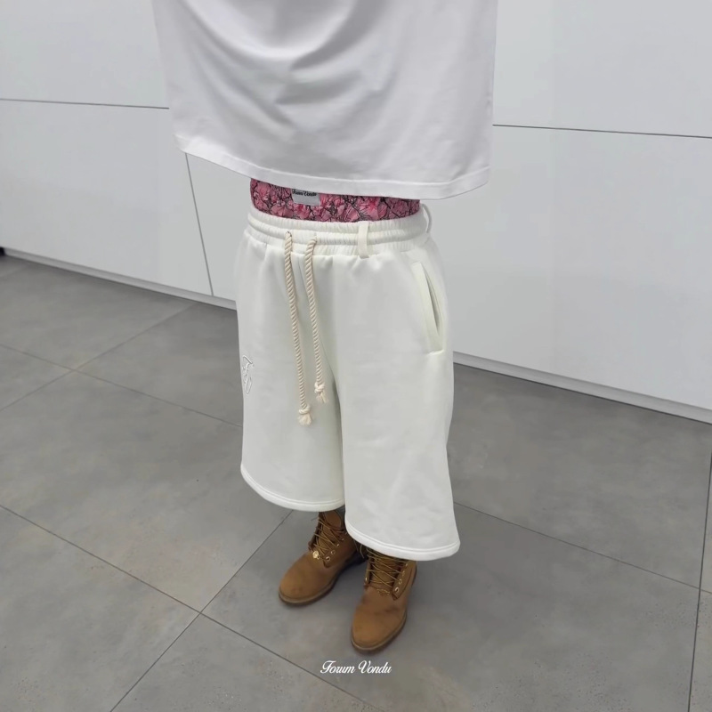 2026 Summer New American High Street Style Double Waistband Cropped Shorts Hip-Hop Loose Fashion Trendy Casual Shorts