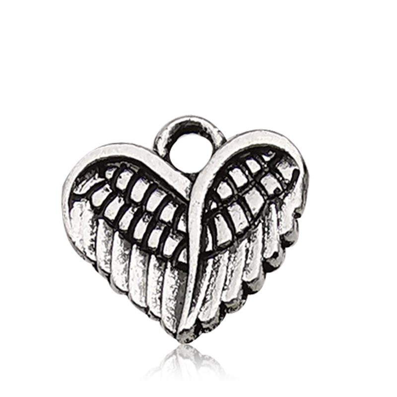 Cruzar la frontera nuevo 20 mezclado antiguo plata vintage alas de plumas de aleación de La Joyería colgante alas de Ángel colgante material