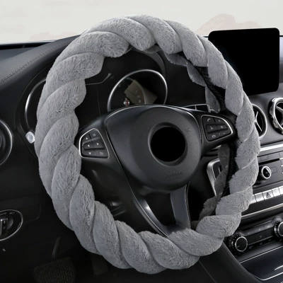 Steering wheel cover Steering Wheel Cover Anti-Slip Four-Season - grey-38cm