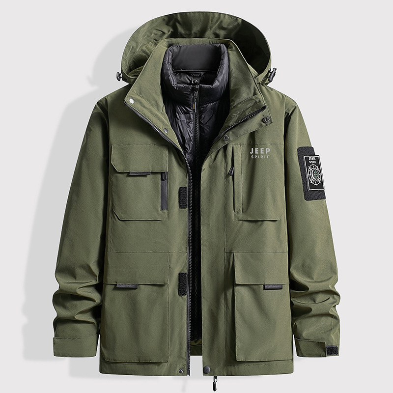 Winter Three-In-One Detachable Jacket Men's down Liner Cold-Proof and Warm Outdoor Casual Jacket