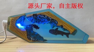 �羳��Ʒ Diver Shark Night Light��ˮ�T�����{ɫ�����^�L̨��