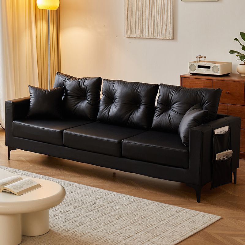 Sofá pequeño apartamento de alquiler casa oficina tienda de ropa doméstica doble triple sofá de cuero negro sala de estar