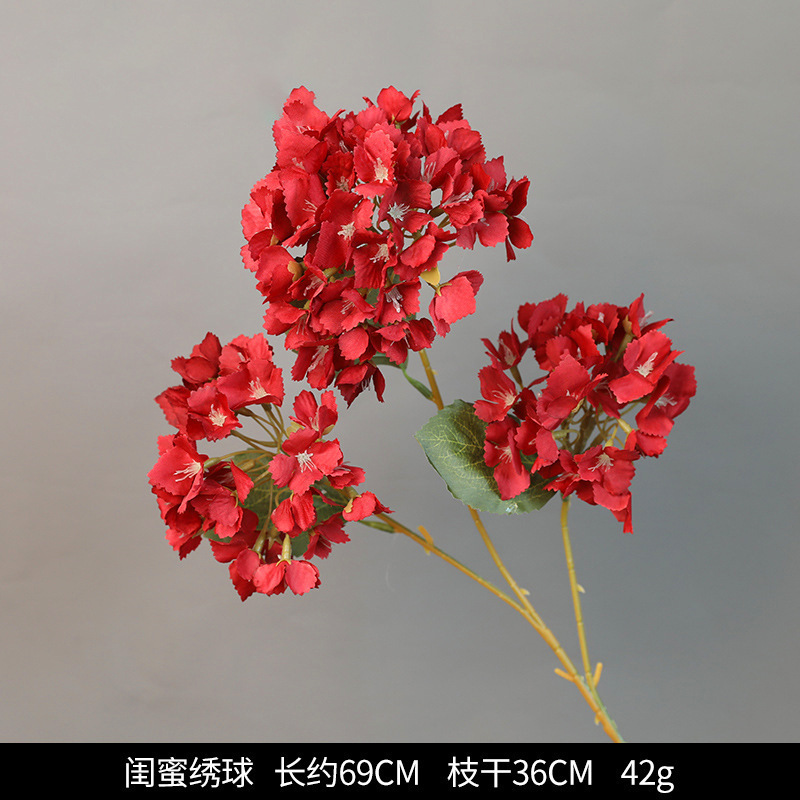 红色仿真花婚礼婚庆场地场景布置道具仿真花束花艺装饰花假花批发|undefined