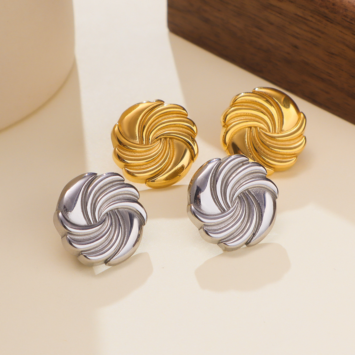 Ear Studs Classification 1 Piece Simple Style Geometric Plating Titanium Steel Ear Studs