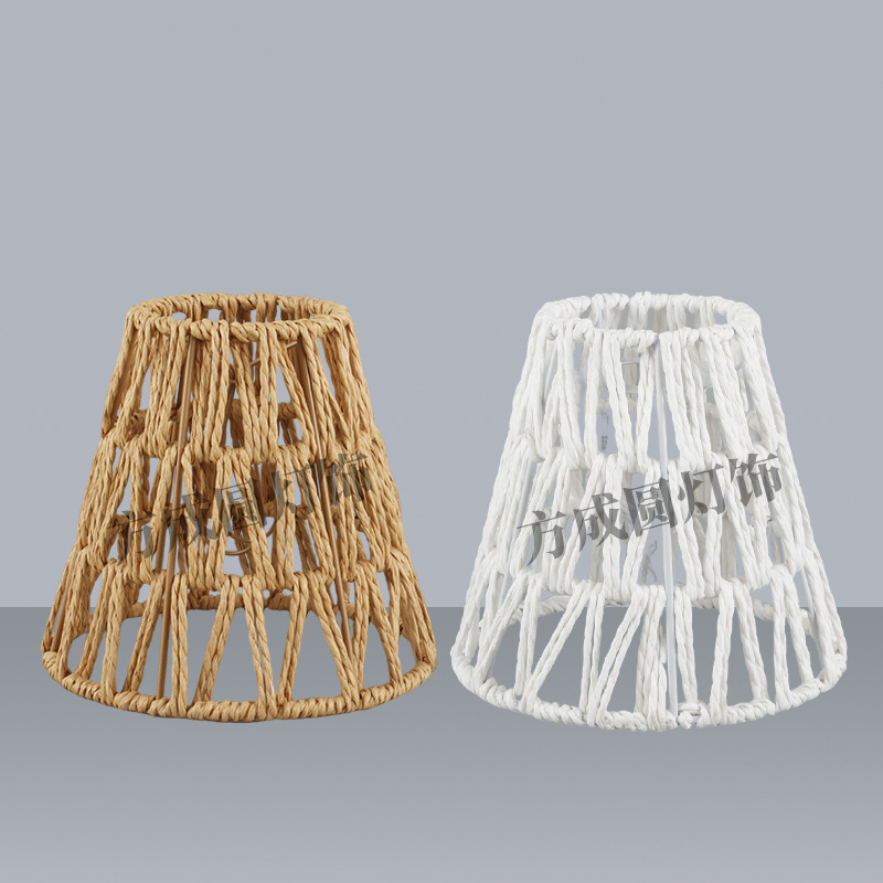 Cuerda de papel hecha a mano, pantalla tejida, iluminación de atmósfera de linterna creativa, cuerda de papel, pantalla de lámpara tejida, carcasa de araña de dormitorio, pantalla de lámpara