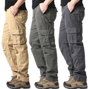 Men's pants autumn overalls men's loose straight pants outdoor cotton American casual trousers plus size work pants