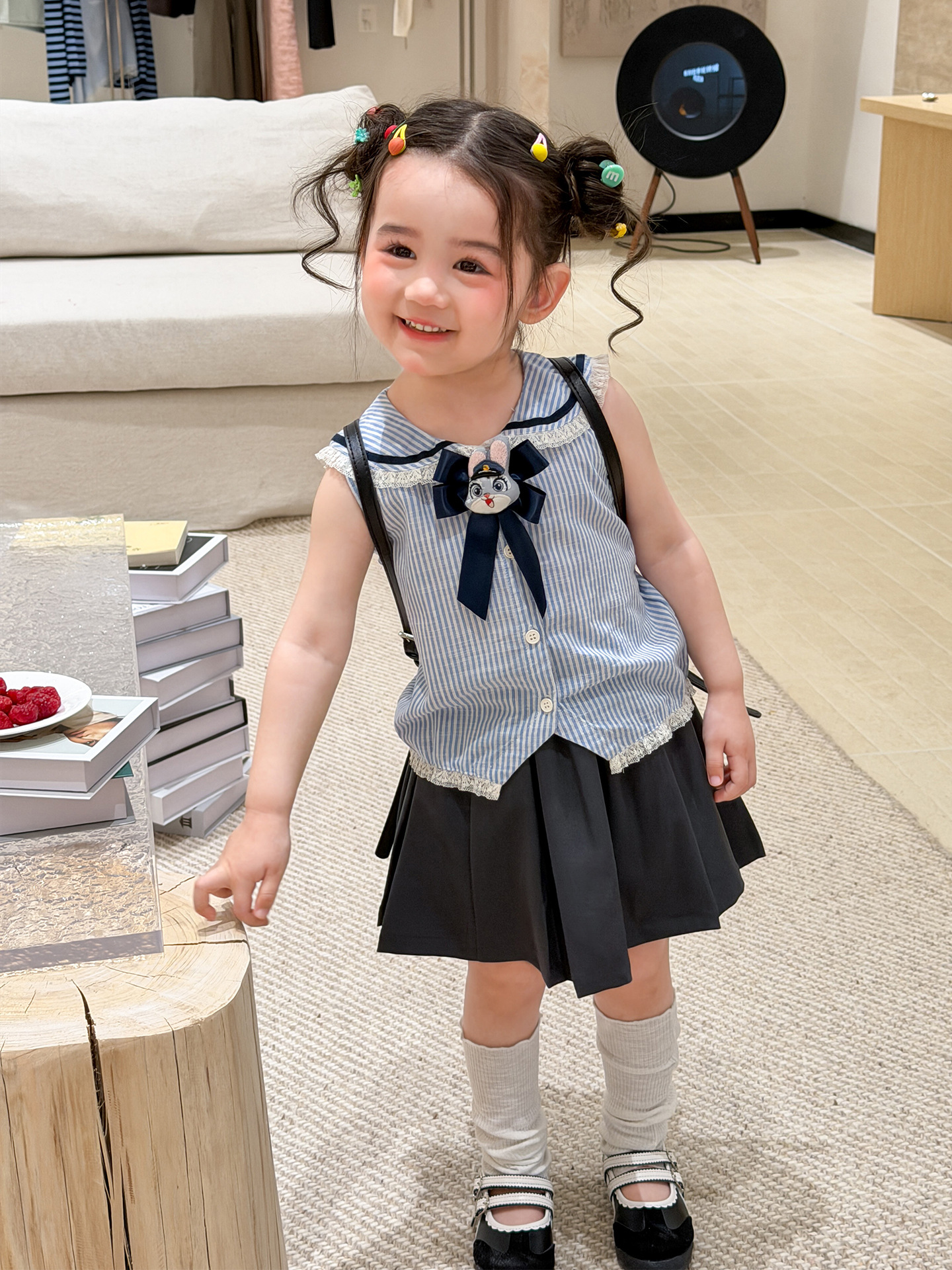 Sugar Pear ropa infantil falda para niñas verano delgado 2026 estilo académico 100 pantalones falda corta para niños falda de tesoro de clase A