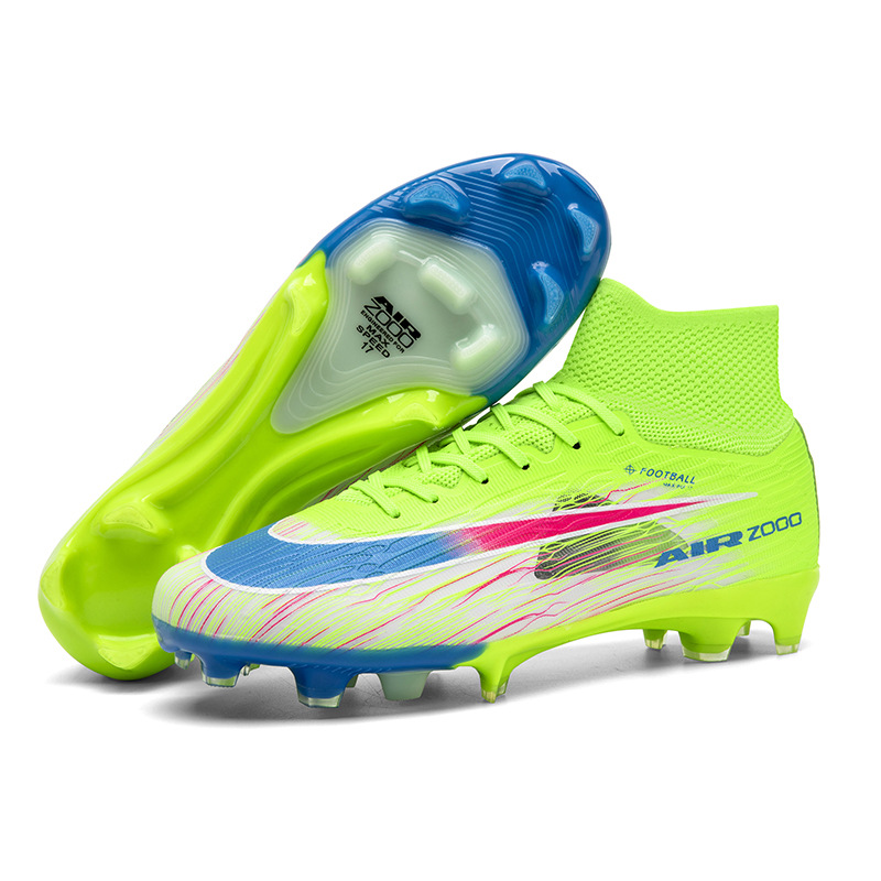 Tenis de Fútbol de Caña Alta Juvenil Modelo 17 Tacos Largos y TF KPU y TPU Ligero para Entrenamiento