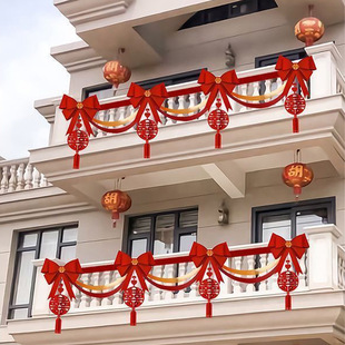 Balcony wedding decoration guardrail wedding decoration yard stair handrails lace flower living room room wedding room layout
