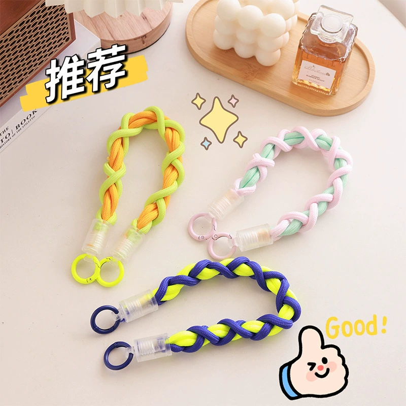 Brand woven mobile phone, strap, short pendant, handle, universal camera