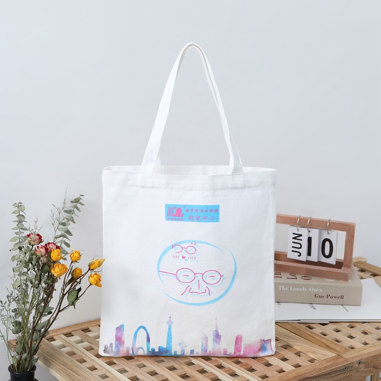 定制广告彩印手提帆布袋帆布袋 折叠购物棉布袋可印logo