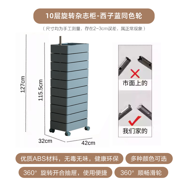 回転収納キャビネット移動可能ベッドサイドキャビネットinsサイドキャビネットシンプル北欧ロッカーネット赤化粧品収納キャビネット