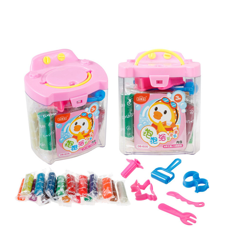 Factory Wholesale Washing Machine 16 Color Clay Set Cute Plasticine Mold Clay Kidsren's Creative diy Toys