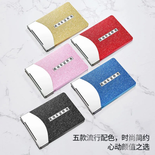 Motor vehicle and motorcycle driver's license driver's license leather case document holder genuine leather metal two-in-one male and female card holder
