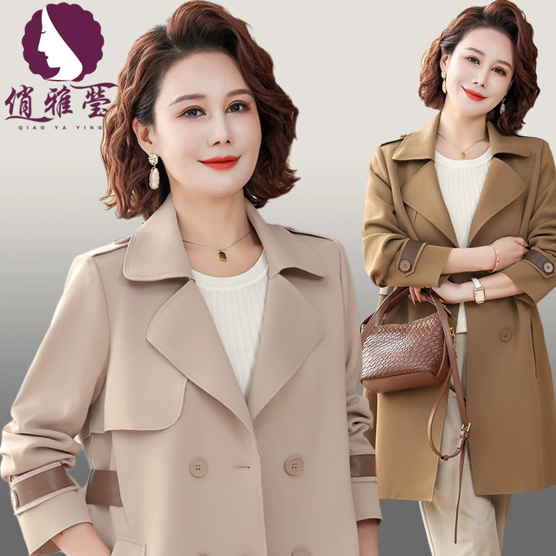 Повседневный плащ для женщин среднего и старшего возраста, средней длины, новая модель весна-осень 2024, свободный крой, большие размеры, омолаживающий жакет с лацканами