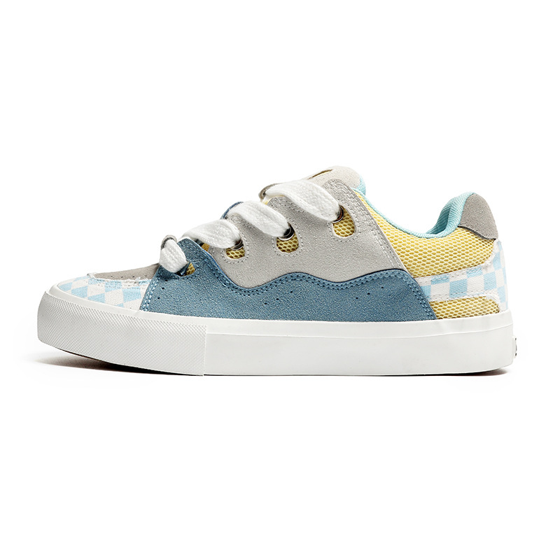 2025 primavera nuevos zapatos de pan de suela gruesa universal nicho parejas de moda universal zapatos de patineta de vello anti-camera zapatos de moda