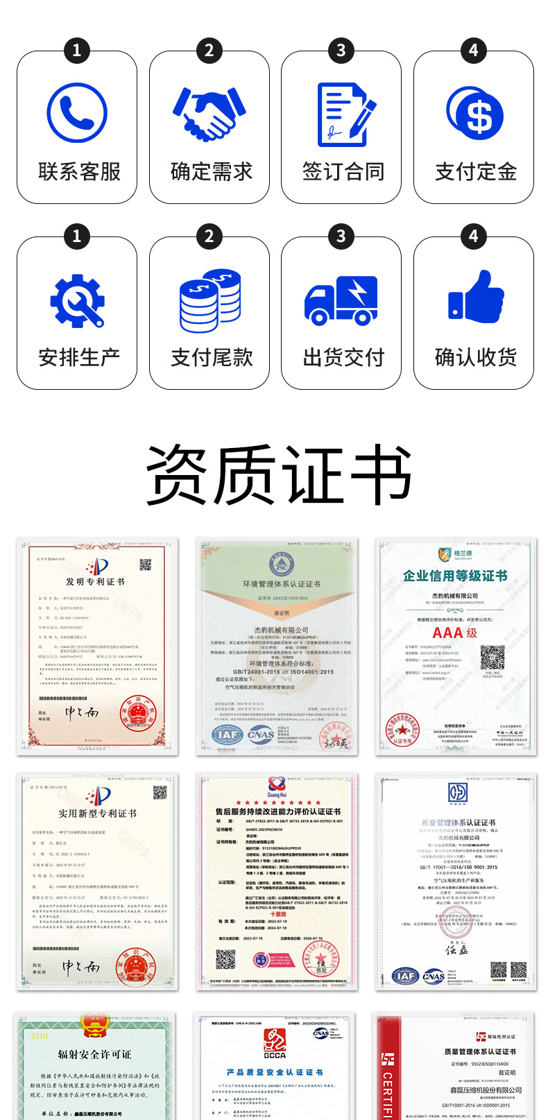Jiebao Air Compressor High-Pressure Industrial-Grade Piston-Type Air Compressor Belt-Type Air Pump 220V380V