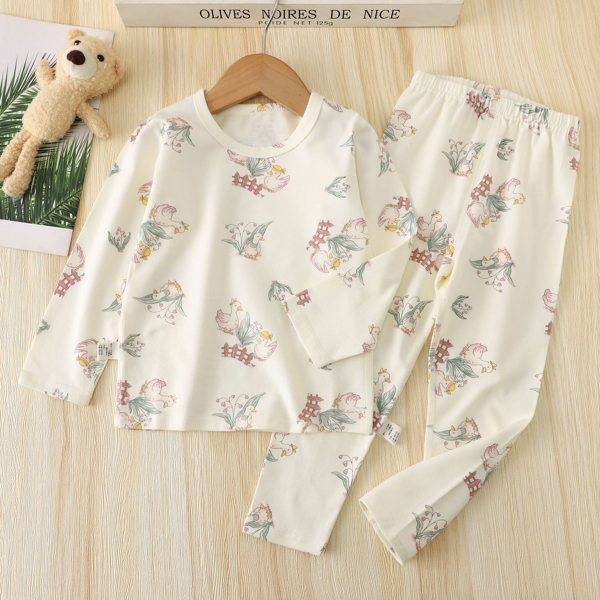 [Algodón de alta calidad de Xinjiang] Niños Laica conjunto de ropa para el hogar Hombres y Niñas chaquetas de otoño pantalones de otoño pijamas sin hueso de clase A