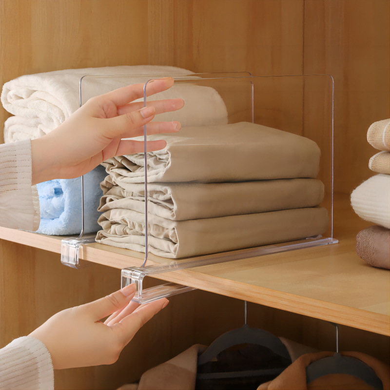 아마존 옷장용 투명 아크릴 가방 수납장 옷 플라스틱 칸막이 보관 분리판 선반 분리대