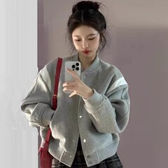 小个子外套女棒球服秋款法式小众设计感加绒夹克上衣网红ins潮